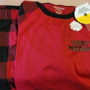Buffalo Checked Red Black Christmas Pajama Top Pants North Pole Trading Husky